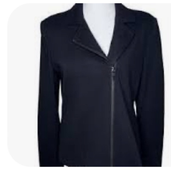 Grace Elements Black Long Sleeve Jacket Blazer Zip Up Zip Cuffs 14 - Picture 2 of 7